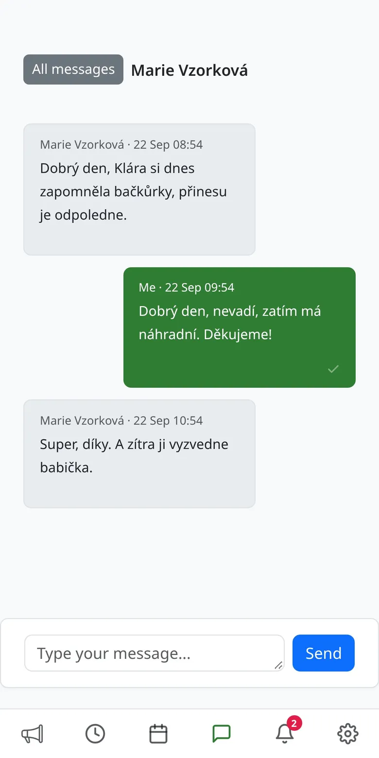 A teacher's conversation with a parent